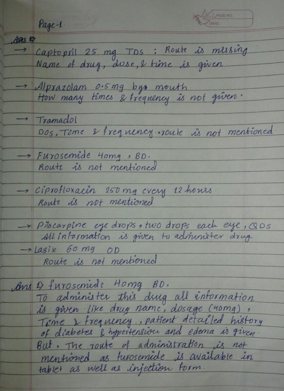 ,PAGE NO DATE age-t IDs : Route is masing Name times &tre is not qe W many Tramadol 005, Teme freqnunet oute isnot mentioned