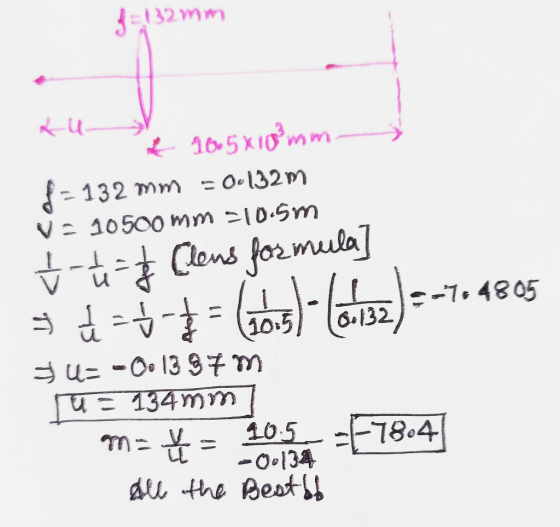 3:132 mm fu 10,5x10mm 8-132 mm = 0.132M V- 10500mm a10.5m ť to f (lens formula & L=60 6.5) - Kosz) 9-754805 &u=-06 13 3 7 m U