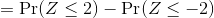= \Pr(Z \le 2)-\Pr(Z \le -2)