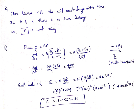- change Flux linked with the coil must with time. an C there is no flere linkage . so, В is best ring flun oo EBA 근 Bi B Bi