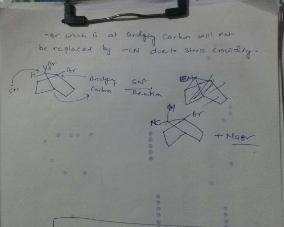-Br which is be replaced at by Bridging Carbon will not CN due to steric crowding. 43 Br Bridging SN² Reaction CN Carbon Br -