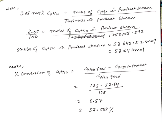 3.05 mol % Culio tot motes of Cunio in Product stream Totapmolus in product stream moles of Cyhio in product stream 17587 osm
