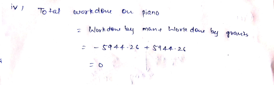 VI Total work done on piano a Work done by mant horle done bez granita -5944-26 + 55944.26 - o