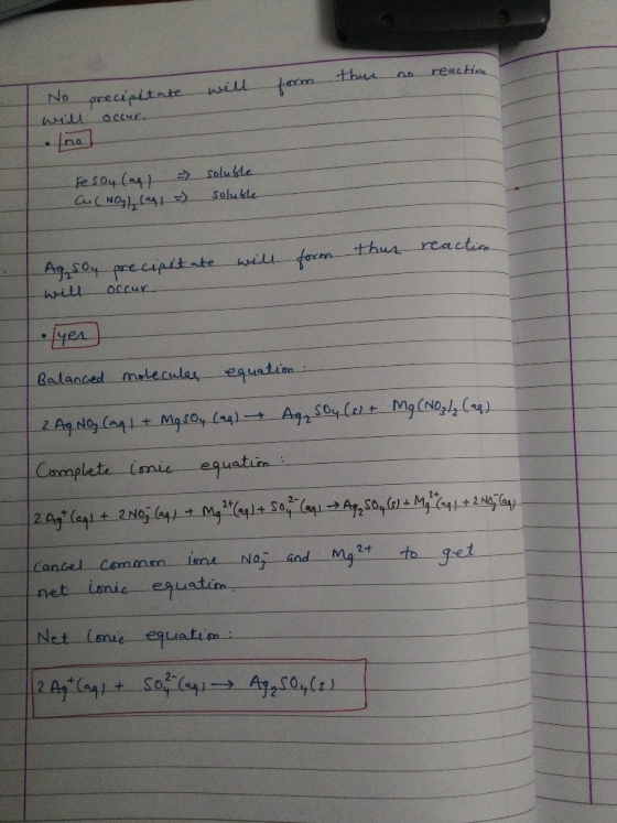 there no reaction will form No 10 will precipitate occur. Fe soy lag Cu(NO3)(ag, = soluble soluble form this reaction Ag, soy