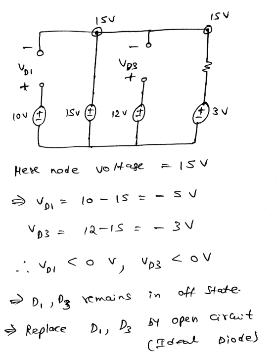 IS V ISV Ups Sv (t 2 v IS V Vo fge Here node -3 V 2-S 17 < 0v, D3 o V Off State YCmains Crat bY open D3 Di Replace Diode (Dda