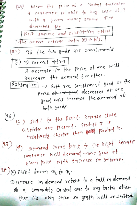 dret , be ! the will Increqrc the dendber othe Prce bofh joods. 2) C) Shitt to fhe Rsht Becavre close 27