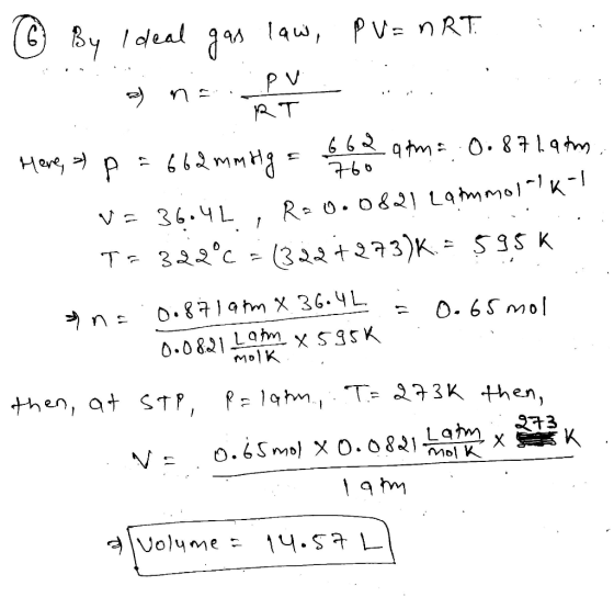 8५ ।dea १ ৭% {१८১, PV= n RT P V ২T ০. ৪ ৭ 1 ৭) Hक९, ) ৫42 Mn g = ২ P 1 न-6 ० R: ৩. ০৪২) L৭n०l 36.५L 3২২° = (3২২ + ২৭3)K = 53S
