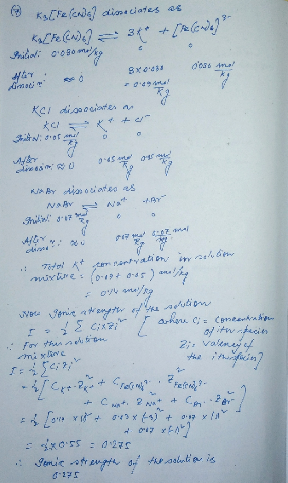 KalFe (e) dionciates as 3. Initiol 0080 m O036 mel 7 dimocin KCI disoociaten an gnitiN:0.05 ni Afar NABY dis oiateo as Nat