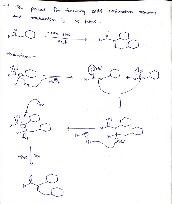 product for fonowing older muhanism is condensation Compose puno as mapa Noon, H2O Heat Macharrismi- CO: ona + Na on И H 081