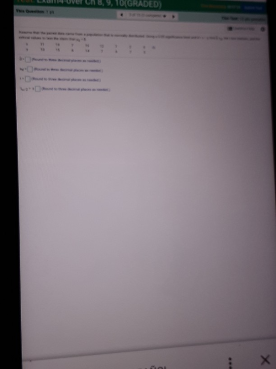 K over ch 8,9, 10 GRADED 10 15