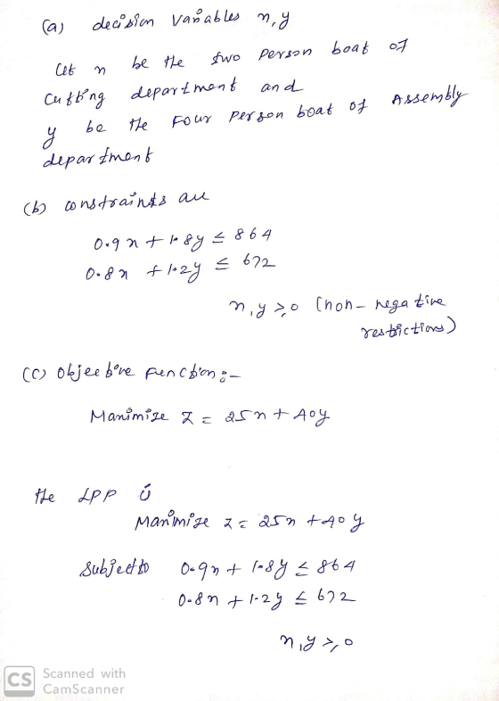 (as decision vanables my Cet n be the two person boat of cufting department and у Во #k Four Pergen Loa & 64 Mehkly departmen