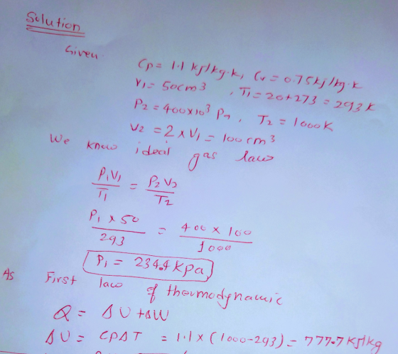 Sclution 20+173 293 7-1 2 43 234.fk尸a P, = First law