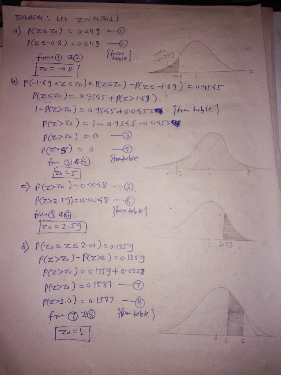 YU -08 Solution : Lep In Nord) as p(2520) = 0.2119 0 P(25-0.8 ) - 0-2119 - from @ 40 Stretchinge } zo = -0-8 b) P(1.69 sz szo
