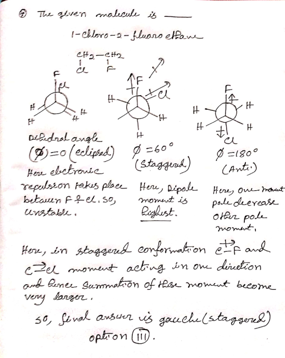 The geven ronalecule is 1-hloro-5-fluorsettene CH2-CH2 , H₂CH2 # Deledral angle H H Đ H =o[ediped) 0=60° 0 -1800 Hoge ebetren