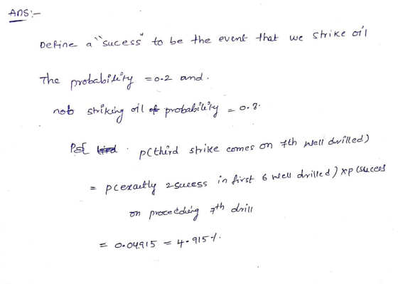 Ans 、 Define asucess to be the ev emk -Hat we shike 011 the pmebabihiry on pvcoce Ile