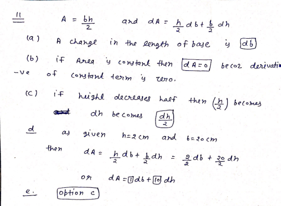 A bkh 2 2 (a charge in the Rength of baje y db Veo Constant tem yoro. then option c