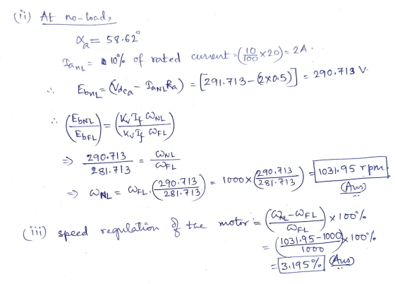 (1) At no-load, X= 58,62 =2A. Pane = a 10% of rated current - (140x20) = Tanera) = [291.713–2x0.5)) - 290.713 V. Ebne Vdca re