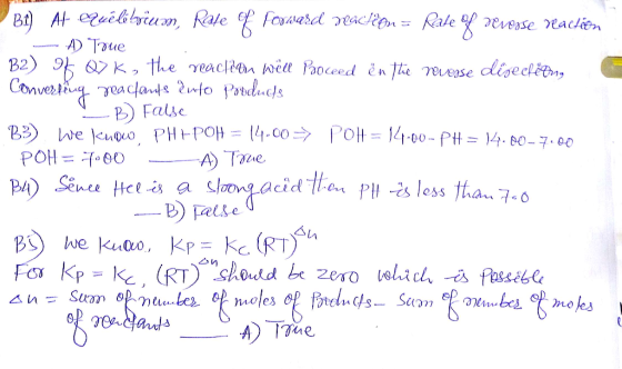 Bt At eilbiun, Rate Fovasasd veacion = Rale A Taue B2) 9 K, the reaclienn wëll Paoceed ën fhe revease digeckitn, Convertiag y