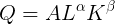 \large Q = AL^{\alpha}K^{\beta}