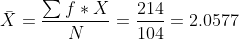 Σ f * X-214 104 2.0577