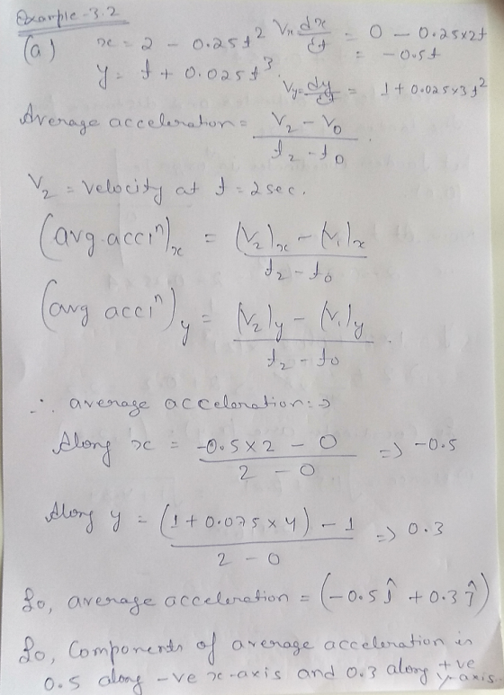 Example-3.2 0 2 - 0.25 yf+0.0254?. Vydy - 2 Vede – 0 0.25x2t : -Ost 1 + 0.025 43 42 V₂ - To Average acceleration = velocity a