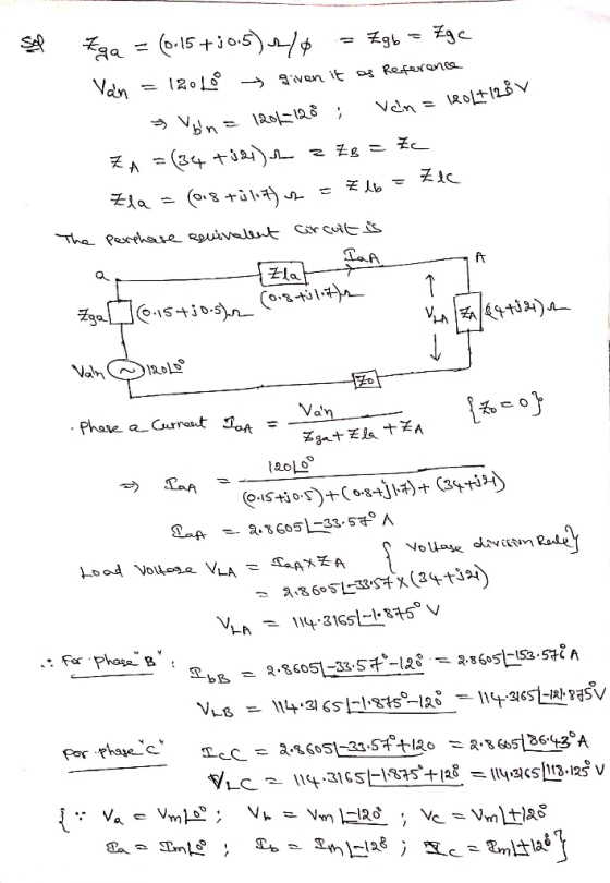 Sel Kaa = (0.15+30.5) /* = 7gb = Zge Van = 12010 → given it os Reference Voin = 1201-120 ; Van= 120lt 120v ZA = (34 +321) z Z