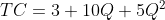 TC = 3 + 10Q + 5Q^2