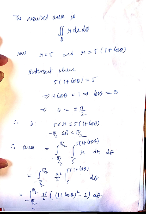 The meanind area is lor de do mw 1=5 and gro5(lt loso) Intersect when 5114 610 ) = 5 = +60=10 loro =0 A Di A o = t 2 ser55(lt