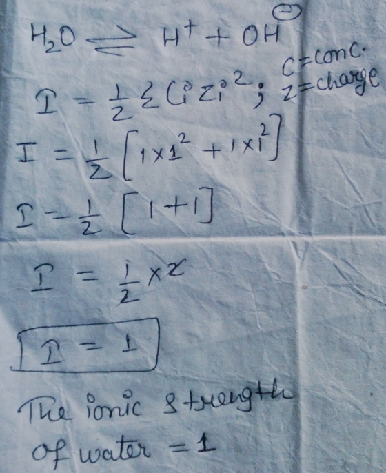 H20 HT+OH C Conc 2-22z I = +/X 2 The ionic 8treugtle of watar 1
