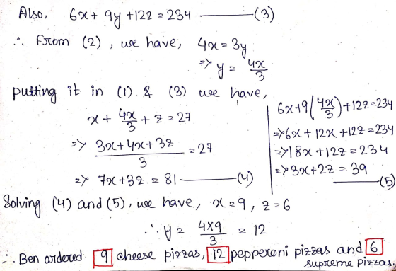 Also, 4% 6x + ay +122 2234 -(3) fscom (2) , we have, 40 = By 2) 3 putting it in (19.4 (3) we have, 62-9142) +129-234 >>6x + 1