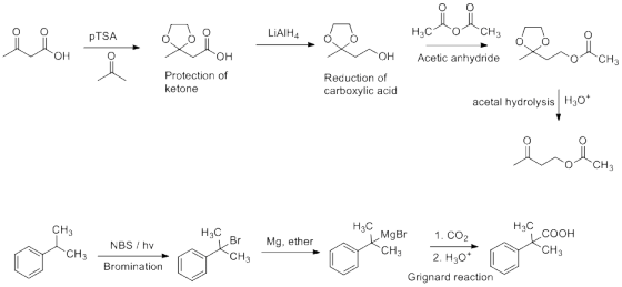 i i W prsa. LIAIHA Toi H3C0CH3 o H OH OH Acetic anhydride 10 i CH3 Protection of ketone Protection of Reduction of carboxylic