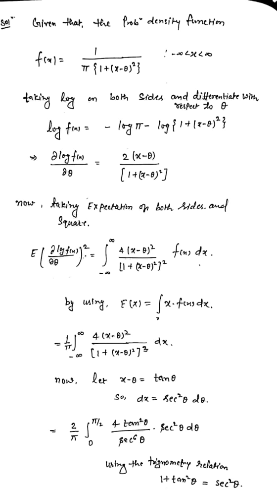 sot Giren that, the prob density function - LXL20 frant or $1+12-0383 en both sides - and differentiate with respect to o