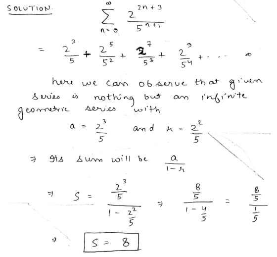 SOLUTION 2n + 3 2 a Wisual 5nti 3 7 9 2 مدل م + 5 2 52 + + al + 5 53 54 here giver series we observe that ven nothi hing but