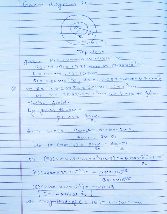 Given diagram is - -coloa-an - 3 Top view Liven Ri= trumm or 1-4X10m R2= 12.4 RI= 17-36 mon or 17.36X10m 11= 12-50m , 12312-s