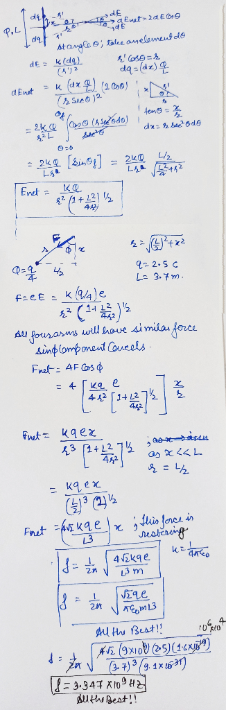 At anglio; take anelament de de kde ser Au? dq=dx) denat t = kdx12.00 7 Sero 12 LN temo - 2 dx= r see? odo sezodo) seg = 2ks