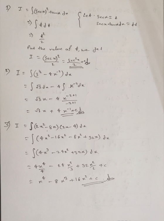 17 I = S(secr)? tand dr Slet Seate & secretanddu a dd 11 . - 2 +1 - 2 +1 Put the value of t, we get I = (sec page - Secret 2)