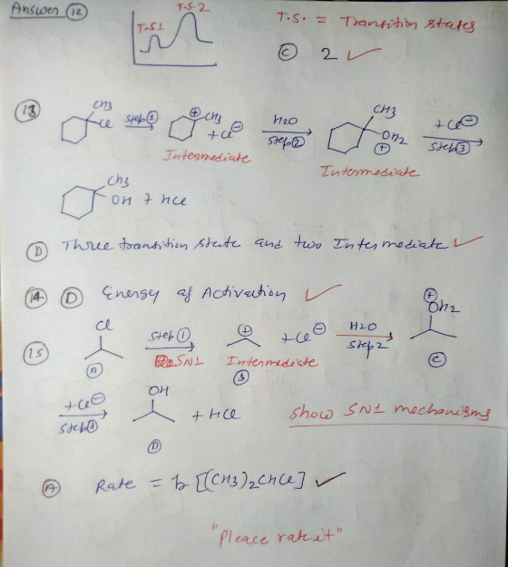 Answen (12 T.5.2 Transition states T-S1 T.S. = © 2 ochz CH2 ® fa neftheday Нео + te -on2 step@ Stem Intermediate Intermediate