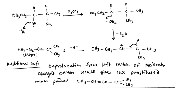 # IU H₂SO4 CH - c-CH₂ Ċ CH₃ CH₂-c- SOH OH2 Ut3 Ais L-M20 CH3 - C - CH = C- CH3 <** CH₂– CH₂ - CH -ca Additional info Deproton