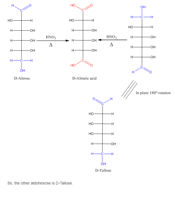он HO но HNO3 HNO3 OH OH но он D-Altrose D-Altraric acid In plane 180° rotation HO HO он D-Tallose So, the other aldohexose i