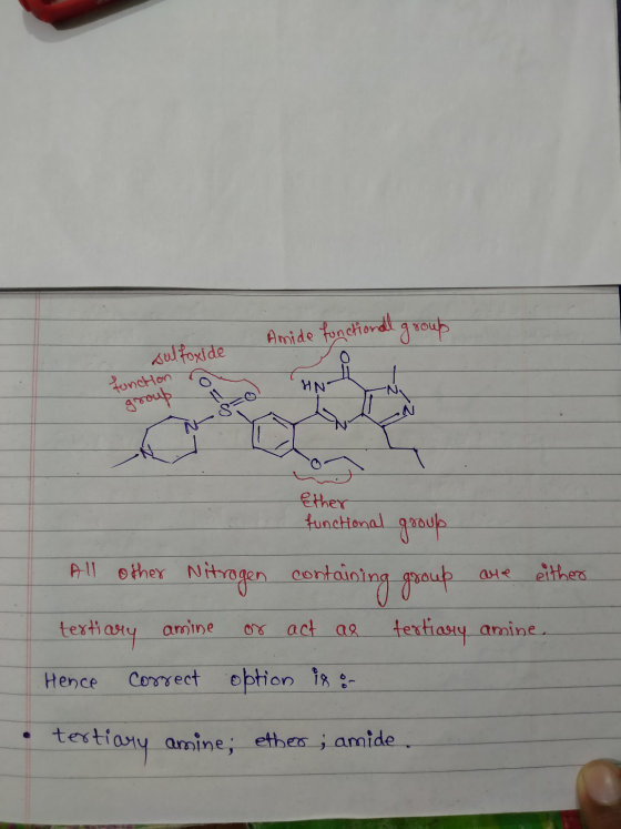 Amide functional group sulfoxide fonction HN group Ether functional group All other Nitrogen containing groups are either ter