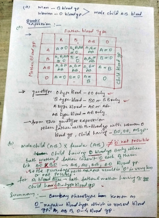 man - 13 blood op - Woman - o bloodge) male child AB blood generic expression Father blood Type B. TABLO TomOIA.BAB A, Borao