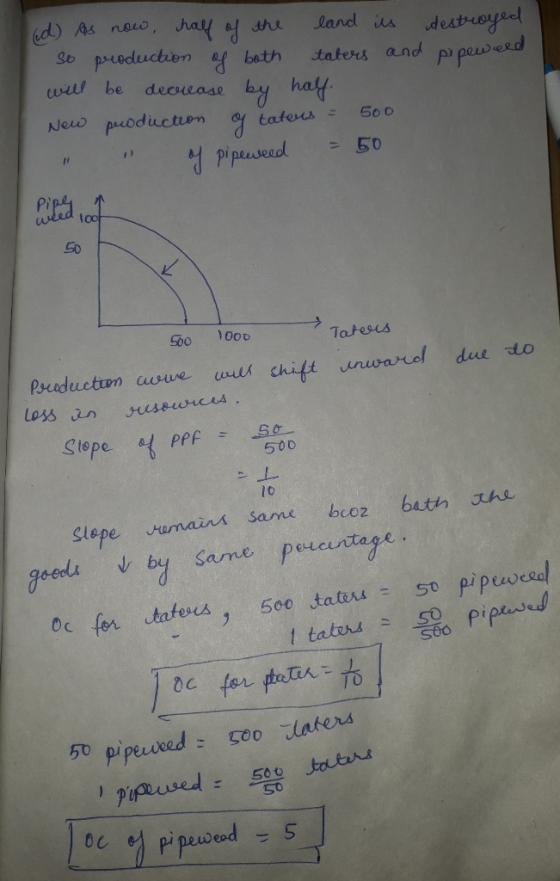 ed) As now, half of the land is destroyed so production of both taters and pipeweld will be decrease by half New production o