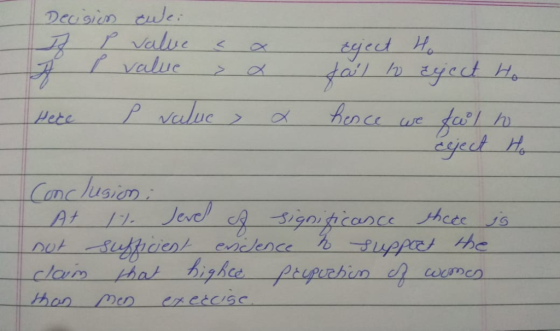 Decision zwei TJ P value K p value < d x reject Ho fail to zject Ho hence we tool to Here P value & Conclusion; At 17 Jevel o