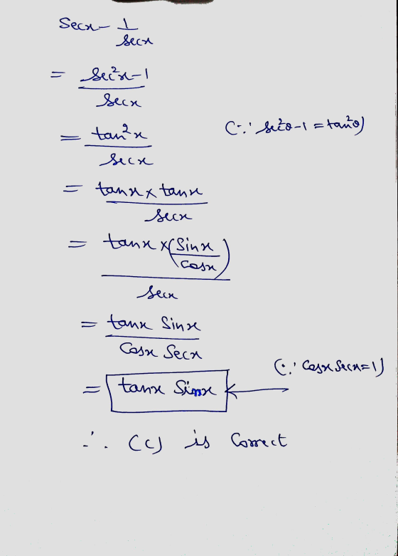 Seca-L seca = Secre-l Seca tanda C-i seła-1 =tano) seca = tanax tanne seca tana Sinne cosm xs Seca = tana since Casa Sera (.