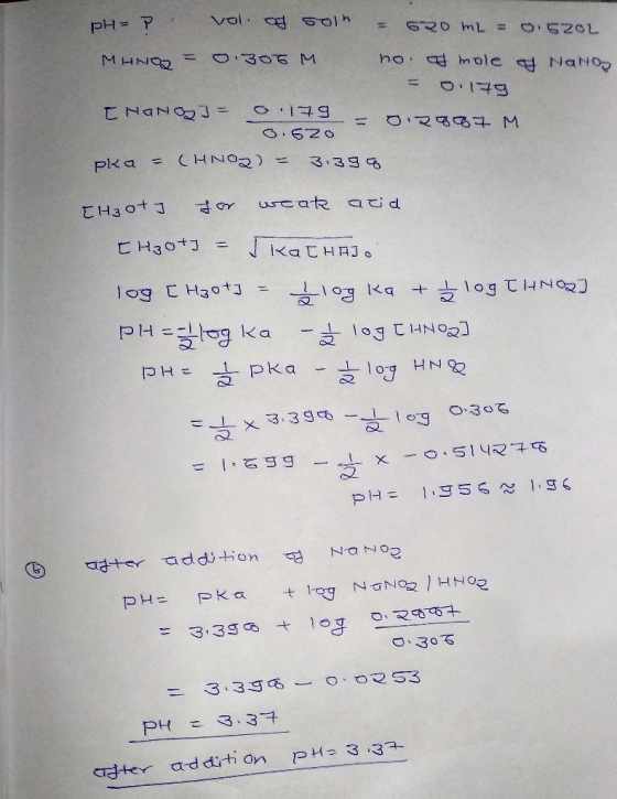Vol cd Sol SRO ML = O620L MHNO 0306 M ho t hole Nat 0.179 CNaNa2J = 0 9 ORG8 M 3.620 CHNO) = pk a 3.396 ureate tH3 0t 3 add C