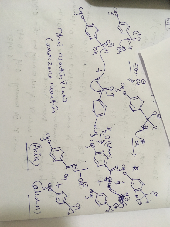 bol H o 50-1. Of OH 7 th O ago tho (solarly it + bh octh ch cho oti oplomat Cabbo + Hoshiy reactions y Carted Cannizarco reac