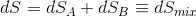 dS=dS_A+dS_B\equiv dS_{mix}