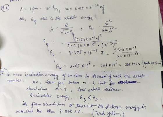 (0:20 2 A = 1 fm 10-15 m, ma 6.65*10*2* - 24 ny let, En will be the keneboe eventy, R ſame (6.65 * 10 -34) 2x6.65 x 10-27 x (