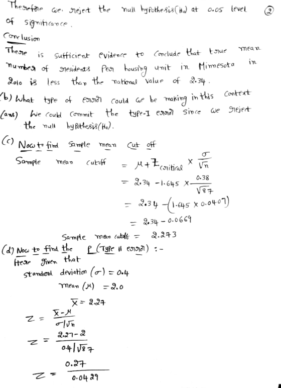 Thesefae a rejet the mull byPothesisCH) at O.OS level of sigmihance Con lusion Thene mean Conclude that tue is Sufficient evi