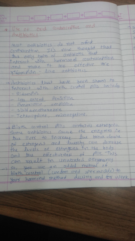 contraceptive and ose of oral Antibiotics : Mast antibiotics do not affect Contraception Its now thought that the only types